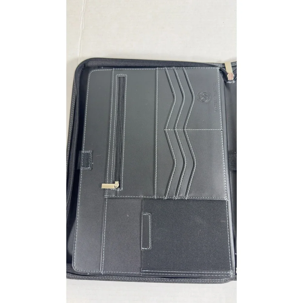 Mastery Prestige Portfolio Organizer Unisex Large Black Zip Padfolio